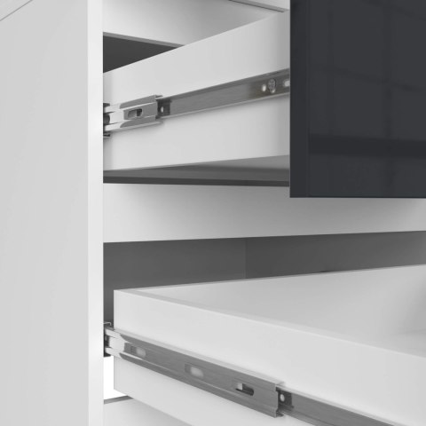 SZAFA STAR S 60 cm 2 DRZWI 2 SZUFLADY PK BIAŁA / GRAFIT POŁYSK