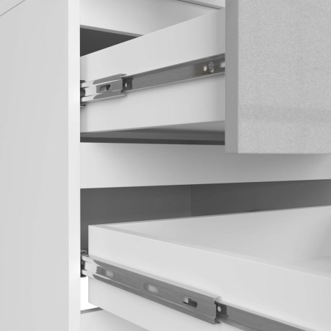 SZAFA STAR S 60 cm 2 DRZWI 2 SZUFLADY PK BIAŁA / METALIK POŁYSK