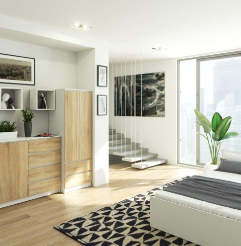 SZAFA STAR S 60 cm 2 DRZWI 2 SZUFLADY PK BIAŁA / SONOMA