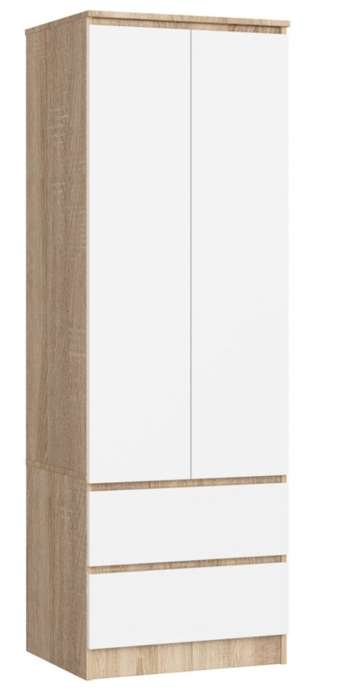 SZAFA STAR S 60 cm 2 DRZWI 2 SZUFLADY PK SONOMA / BIAŁA