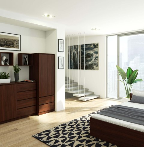 SZAFA STAR S 60 cm 2 DRZWI 2 SZUFLADY WENGE