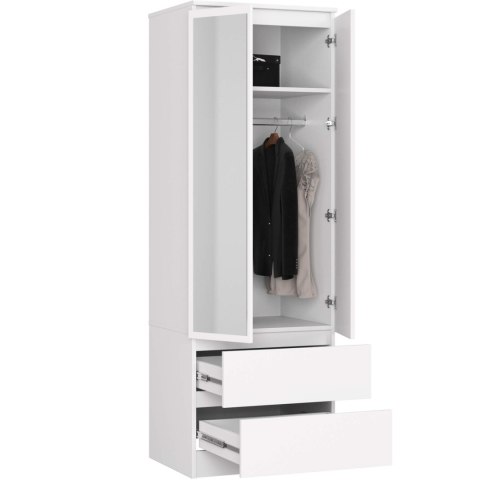 SZAFA STAR S 60 cm Z LUSTREM 2 DRZWI 2 SZUFLADY PK BIAŁA