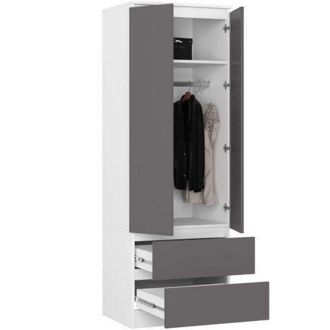 SZAFA STAR S60 2D 2SZ PK BIAŁY / SZARY