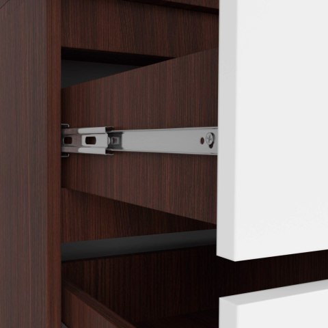 SZAFA Z NADSTAWKĄ S 90 cm 2 DRZWI 2 SZUFLADY PK WENGE / BIAŁA