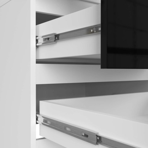 SZAFA Z NADSTAWKĄ S60 2D 2SZ CLP PK BIAŁY / CZARNY POŁYSK