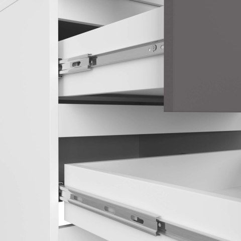 SZAFA Z NADSTAWKĄ S60 2D 2SZ CLP PK BIAŁY / SZARY