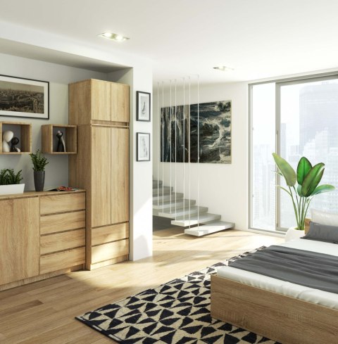 SZAFA Z NADSTAWKĄ S60 2D 2SZ CLP PK DĄB SONOMA