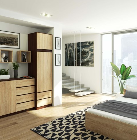 SZAFA Z NADSTAWKĄ S60 2D 2SZ CLP WENGE / SONOMA