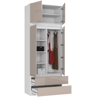 SZAFA Z NADSTAWKĄ S90 2D 2SZ CLP PK CAPUCINO POŁYSK