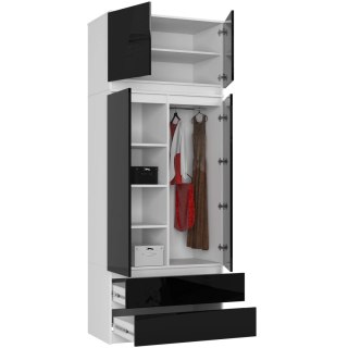 SZAFA Z NADSTAWKĄ S90 2D 2SZ CLP PK CZARNY POŁYSK