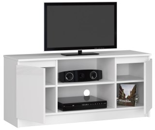 SZAFKA RTV 120 cm 2D 1P BIAŁY AKRYL WYSOKI POŁYSK