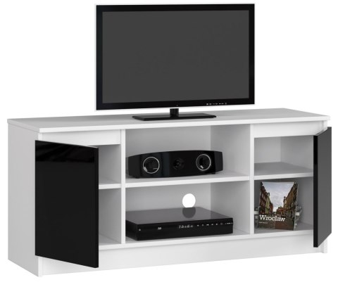 SZAFKA RTV 120 cm 2D 1P CZARNY AKRYL WYSOKI POŁYSK