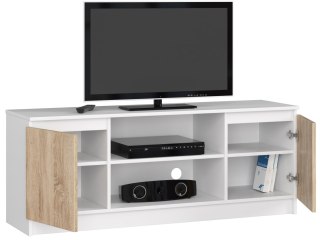 SZAFKA RTV 140 cm 2D 1P BIAŁA / SONOMA
