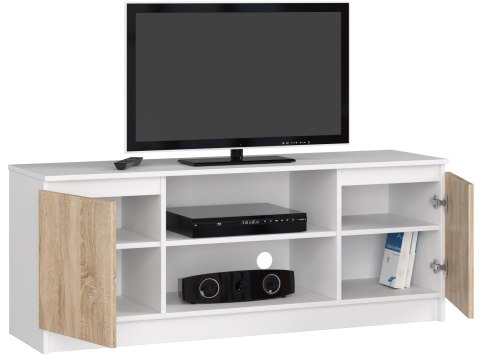 SZAFKA RTV 140 cm 2D 1P BIAŁA / SONOMA