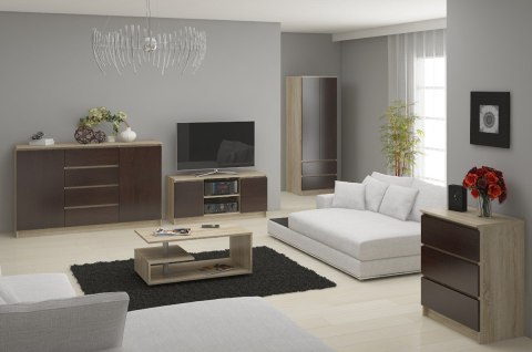 SZAFKA RTV 140 cm 2D 1P SONOMA / WENGE