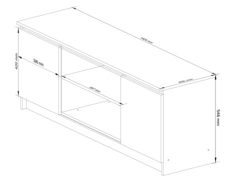 SZAFKA RTV 140 cm 2D 1P SONOMA