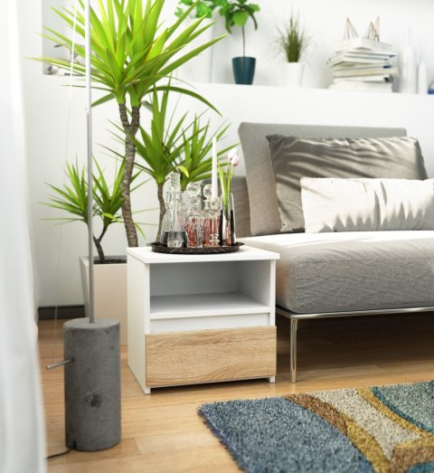 KOMODA CL1 PK BIAŁA / DĄB SONOMA