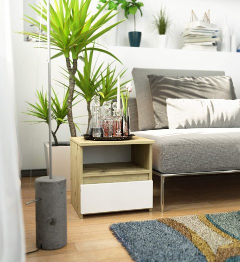 KOMODA CL1 PK DĄB ARTISAN / BIAŁA