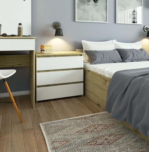 KOMODA CL3 3SZ CLP PK DĄB ARTISAN / BIAŁY