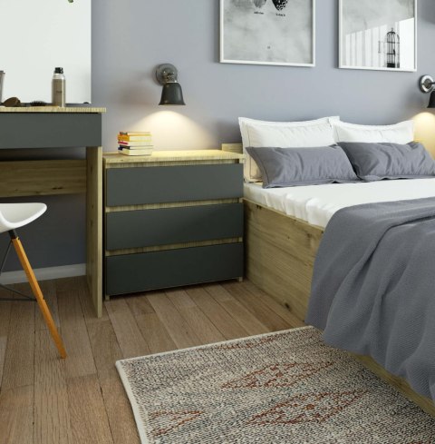 KOMODA CL3 3SZ CLP PK DĄB ARTISAN / SZARY