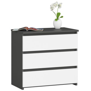 KOMODA CL3 3SZ CLP PK GRAFIT SZARY / BIAŁA