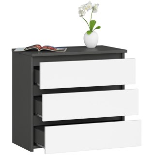 KOMODA CL3 3SZ CLP PK GRAFIT SZARY / BIAŁA