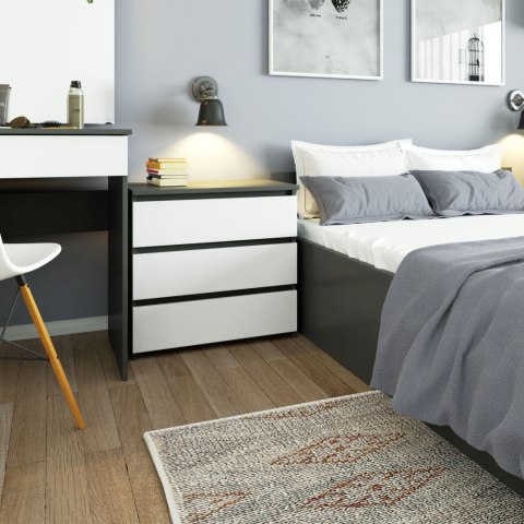 KOMODA CL3 3SZ CLP PK GRAFIT SZARY / BIAŁA