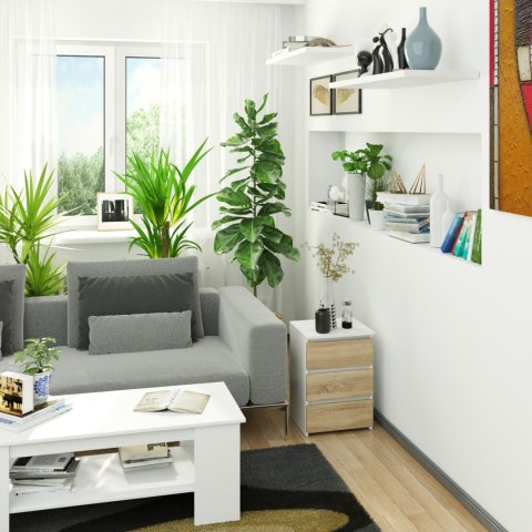 KOMODA CL3/40 PK BIAŁA / DĄB SONOMA