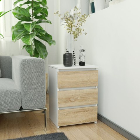 KOMODA CL3/40 PK BIAŁA / DĄB SONOMA