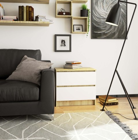 KOMODA K60 2SZ CLP PK DĄB ARTISAN / BIAŁY