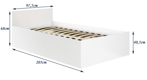 ŁÓŻKO PODNOSZONE CLP 90x200 + STELAŻ BIAŁE