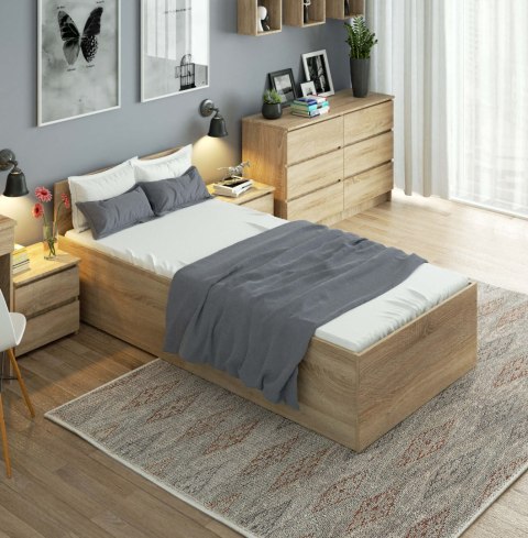 Łóżko 90x200 CLP ze stelażem podnoszonym Dąb Sonoma