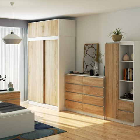 NADSTAWKA DO SZAFY S150 BIAŁA / DĄB SONOMA