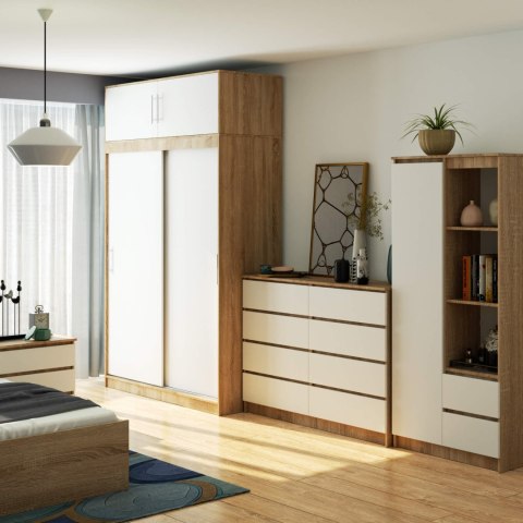 NADSTAWKA DO SZAFY S150 DĄB SONOMA / BIAŁA