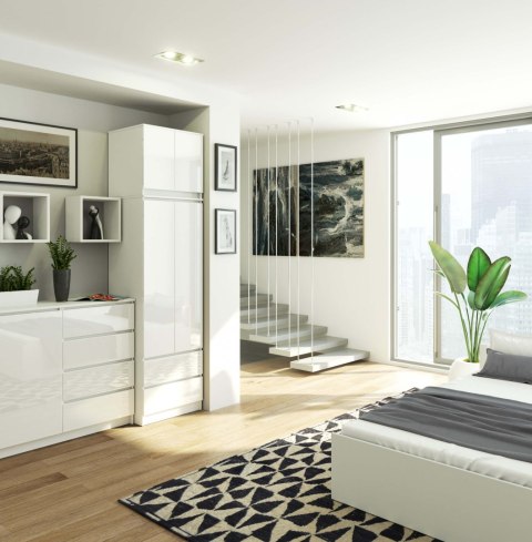 NADSTAWKA DO SZAFY S60 STAR BIAŁY POŁYSK