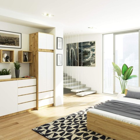 NADSTAWKA DO SZAFY S60 STAR DĄB ARTISAN / BIAŁA