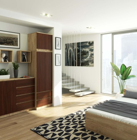 NADSTAWKA DO SZAFY S60 STAR DĄB SONOMA/WENGE