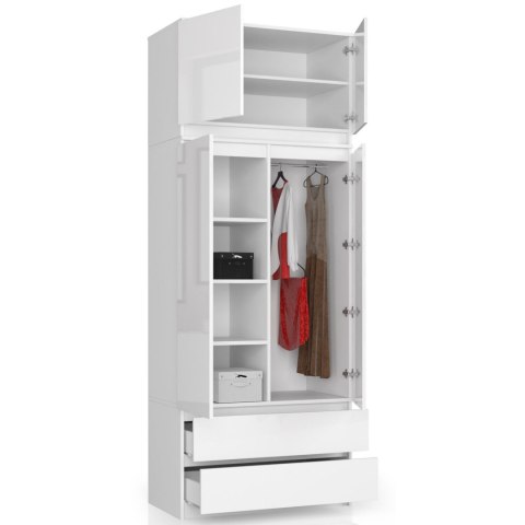 NADSTAWKA DO SZAFY S90 2D 2SZ CLP BIAŁY POŁYSK