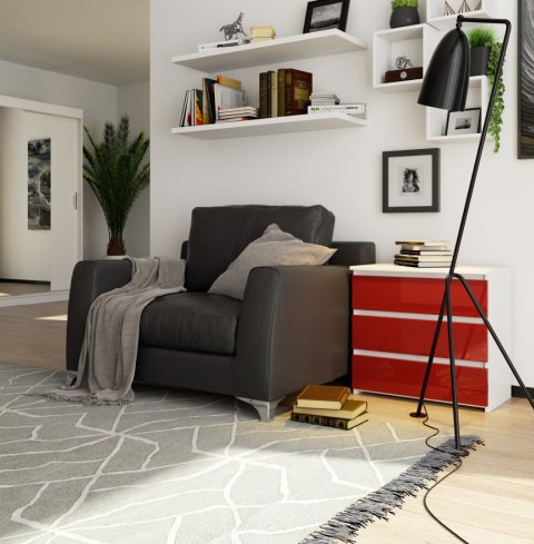 SZAFKA NOCNA CL3 60 cm PK BIAŁA / CZERWONY POŁYSK