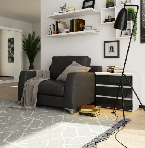 SZAFKA NOCNA CL3 60 cm PK BIAŁA / GRAFIT POŁYSK