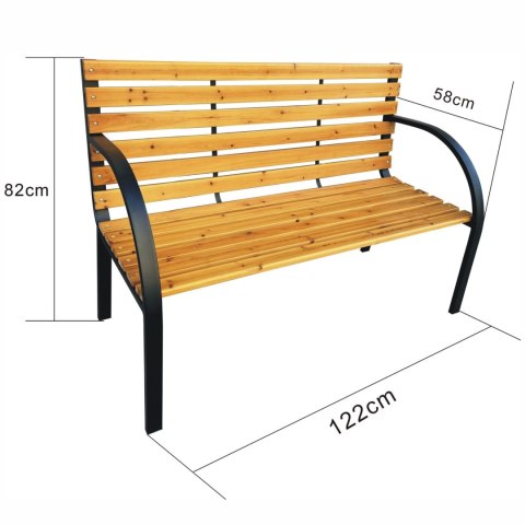 ŁAWKA OGRODOWA DALIA CZARNA / NATURALNE DREWNO