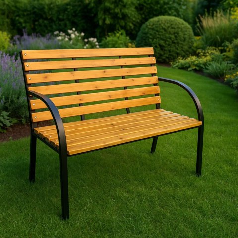 ŁAWKA OGRODOWA DALIA CZARNA / NATURALNE DREWNO