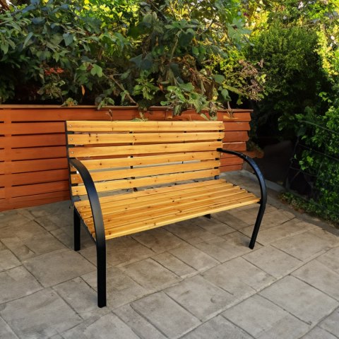 ŁAWKA OGRODOWA DALIA CZARNA / NATURALNE DREWNO