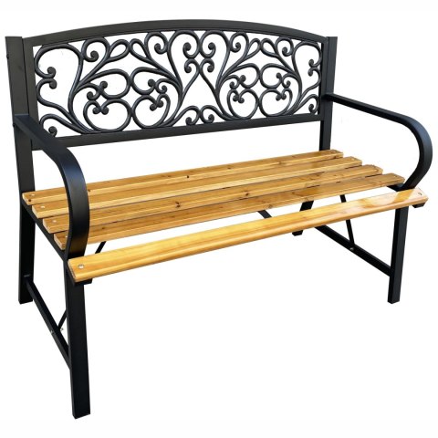 ŁAWKA OGRODOWA NERINA CZARNA / NATURALNE DREWNO