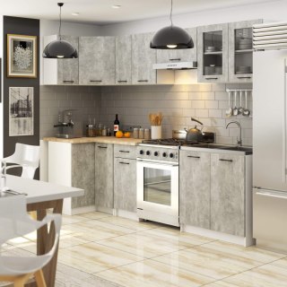 MEBLE KUCHENNE ZESTAW NAROŻNY Z WITRYNĄ OLIWIA 3M BETON