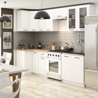 MEBLE KUCHENNE ZESTAW NAROŻNY Z WITRYNĄ OLIWIA 3M H720 BIAŁY