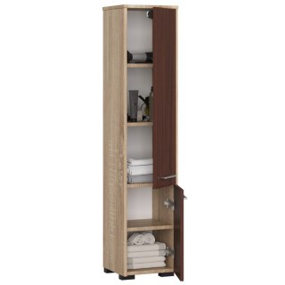 REGAŁ ŁAZIENKA FIN SŁUPEK 30 2D 140cm SONOMA / WENGE