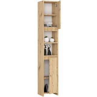 Regał łazienkowy Uni - Dąb Artisan - 2 drzwi 2 wnęki