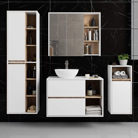 SZAFKA ŁAZIENKOWA WISZĄCA VAMI W35 1D 1W BIAŁA / DĄB SONOMA