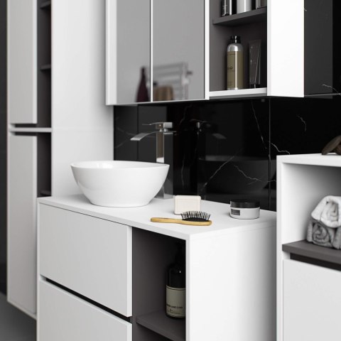 SZAFKA ŁAZIENKOWA WISZĄCA VAMI W35 1D 1W BIAŁA / GRAFIT SZARY